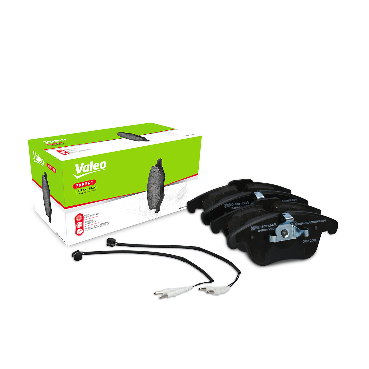 Jeu de 4 plaquettes de frein VALEO ref. 302124A